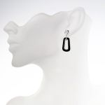 NANA Jewels Sterling Silver, CZ &amp; Black Onyx Dangle Earrings
