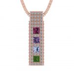 NANA Jewels Princess Mothers Pendant Necklace with Accent CZs Pure Brilliance Zirconia in Silver, 10K or 14K Gold