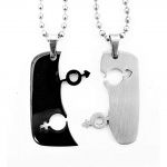 Central Diamond Center Stainless Steel Friendship Dog Tag W/Chain Unisex Modern Metal Jewelry