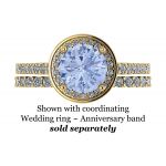 NANA Jewels Round Simulated Aquamarine 2ct Halo Engagement Ring made w/Pure Brilliance Zirconia &amp; Sterling Silver