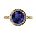 NANA Jewels 2ct Round Swarovski Simulated Sapphire Halo Engagement Ring Sterling Silver