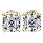 NANA Jewels Sterling Silver Asscher-Cut Pure Brilliance Zirconia Stud Earrings,(4 cttw) Hypoallergenic