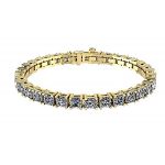 NANA Jewels Pure Brilliance Zirconia Asscher Cut Tennis Bracelet, 7&quot; or 8&quot; in Gold Plated Sterling Silver, 13.00ctw-53.00ctw