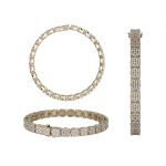 NANA Jewels Lab Created CVD Diamond Cluster Tennis Bracelet 4ctw-7 1/2 ctw, 7 or 8&quot; 10kt Gold