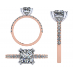 NANA Jewels Princess Cut Solitaire Engagement Ring made w/ Pure Brilliance Zirconia in 1.50ct, 2.00ct, &amp; 3.00ct