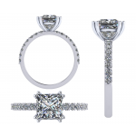 NANA Jewels Princess Cut Solitaire Engagement Ring made w/ Pure Brilliance Zirconia in 1.50ct, 2.00ct, &amp; 3.00ct