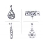 NANA  Sterling Silver &amp; CZ Dangle Dancing Diamond Chandelier Earrings