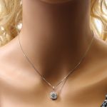 NaNa 2.0ctw Pure Brilliance Zirconia Asscher Cut Solitaire Halo Pendant Necklace Sterling Silver with Chain