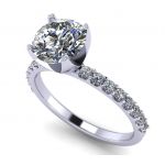 NANA Jewels 1.0-4.0ct  Pure Brilliance Zirconia Round Brilliant Cut Solitaire Engagement Ring Sterling Silver