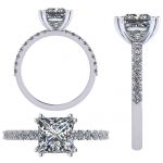 NANA Jewels Princess Cut Solitaire Engagement Ring made w/ Pure Brilliance Zirconia in 1.50ct, 2.00ct, &amp; 3.00ct