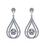 NANA  Sterling Silver &amp; CZ Dangle Dancing Diamond Chandelier Earrings