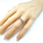 NANA Jewels Straight Bar Mother&#039;s Ring with 1 to 6 Birthstones in Sterling Silver, 10k or 14k White, Yellow or Rose Gold
