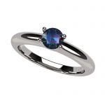 Central Diamond Center Customizable Lucita Solitaire Birthstone Ring set in 925 Sterling Silver w/Simulated Birthstone