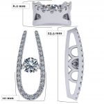 &quot;U&quot; Shape Dancing Stone Necklace Pendant in Sterling Silver made with Pure Brilliance Zirconia