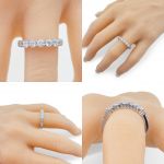 NANA Jewels Shared Prong w/side stones Mothers Ring 1 to 6 St Silver 10k or 14k White, Yellow, or Rose Gold