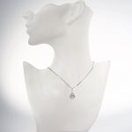 Square Halo Dancing Stone Necklace w/Pure Brilliance Zirconia in Gold Plated Sterling Silver