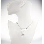 Heart &amp; Pear Dancing Stone Necklace Pendant in Sterling Silver made with Pure Brilliance Zirconia