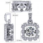 Rhombus Dancing Stone Necklace w/Pure Brilliance Zirconia in Sterling Silver