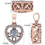 Heart Dancing Stone Necklace in Sterling Silver w/Pure Brilliance Zirconia