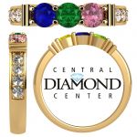 NANA Jewels Shared Prong w/side stones Mothers Ring 1 to 6 St Silver 10k or 14k White, Yellow, or Rose Gold
