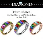 NANA Jewels Oval Rope Mothers Ring 1 to 12 Birthstones in Sterling Silver, 10k or 14k Gold