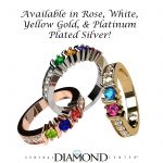 NANA Jewels S-Bar with side CZs Mother&#039;s Ring with 1 to 6 Birthstones in Sterling Silver, 10k or 14k White, Yellow or Rose Gold