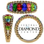 NANA Jewels Oval Rope Mothers Ring 1 to 12 Birthstones in Sterling Silver, 10k or 14k Gold