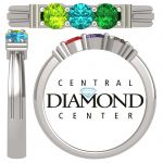 NANA Jewels Shared Prong Mother&#039;s Ring with 1 to 6 Birthstones in Sterling Silver, 10k or 14k White, Yellow or Rose Gold