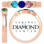 NANA Jewels Shared Prong Mother&#039;s Ring with 1 to 6 Birthstones in Sterling Silver, 10k or 14k White, Yellow or Rose Gold