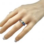 NANA Jewels Emerald Cut Lucita Style 1 to 7 Birthstones - Mother&#039;s Birthstone Ring in Sterling Silver, 10k or 14k Gold