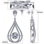 NANA  Sterling Silver &amp; CZ Dangle Dancing Diamond Chandelier Earrings