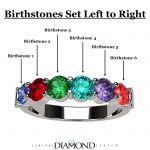NANA Jewels Shared Prong w/side stones Mothers Ring 1 to 6 St Silver 10k or 14k White, Yellow, or Rose Gold