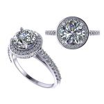 NANA Jewels Round Cut Halo Style Engagement Ring made with 8mm Pure Brilliance Zirconia Center