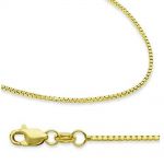 NANA 10 Karat Gold &amp; Sterling Silver 22&quot; Adjustable Box Chain, 0.60mm, 0.80mm, 1.00mm,White-Yellow-Rose