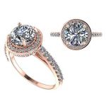 NANA Jewels Round Cut Halo Style Engagement Ring made with 8mm Pure Brilliance Swarovski Zirconia Center