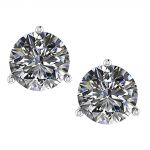 NANA Jewels Sterling Silver 3 Prongs Martini Style Stud CZ Earrings with Surgical Stainless Steel Post (1.25cttw-4.00cttw)