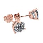 NANA Jewels Sterling Silver 3 Prongs Martini Style Stud CZ Earrings with Surgical Stainless Steel Post (1.25cttw-4.00cttw)
