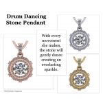 NANA Jewels Drum Dancing Stone Necklace in Sterling Silver w/Swarovski Zirconia