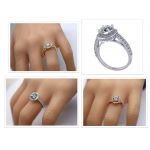 NANA Jewels Round Cut Halo Style Engagement Ring made with 8mm Pure Brilliance Swarovski Zirconia Center