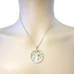 NANA Jewels Tree of Life Mother&#039;s Pendant with a CZ Bezel 1-13 Stones w/1mm 22&quot; Adj. Box Chain, in Sterling Silver, Solid 10K or 14K Gold