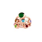 NANA Jewels Bubble Mother&#039;s Ring with 1 to 7 Simulated Birthstones in Sterling Silver