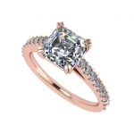 NANA Jewels Asscher Cut Cathedral Solitaire Engagement Ring 7mm (2ct) Pure Brilliance Swarovski Zirconia - Sterling Silver, 10K or 14K Gold