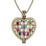 NANA Jewels Ultimate Heart of Hearts Mothers Locket Necklace Pendant in Sterling Silver &amp; Mother of Pearl