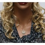 NANA Forever Love Dancing Stone Flower Pendant Necklace, Sterling Silver &amp; Swarovski Zirconia