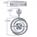 NANA Jewels Sterling Silver Circle Swirl Dancing Stone Earrings made with Pure Brilliance Zirconia