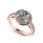 NANA Jewels Round Cut Halo Style Engagement Ring made with 8mm Pure Brilliance Zirconia Center