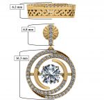 NANA Jewels Sterling Silver Circle Swirl Dancing Stone Earrings made with Pure Brilliance Zirconia