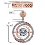 NANA Jewels Sterling Silver Circle Swirl Dancing Stone Earrings made with Pure Brilliance Zirconia