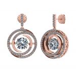 NANA Jewels Sterling Silver Circle Swirl Dancing Stone Earrings made with Pure Brilliance Zirconia