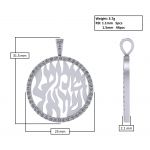 NANA Jewels Sterling Silver &quot;Shema Israel&quot; Pendant with a CZ Bezel and a 22&quot; Adjustable Box Chain (Med-Partial)